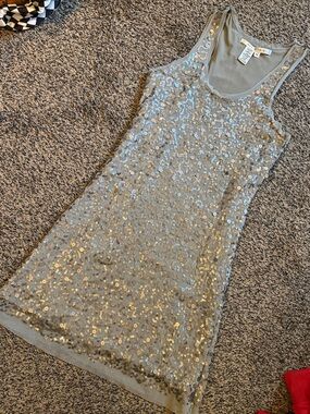 Max Studio Sequin Scoop Neck Tank Dress